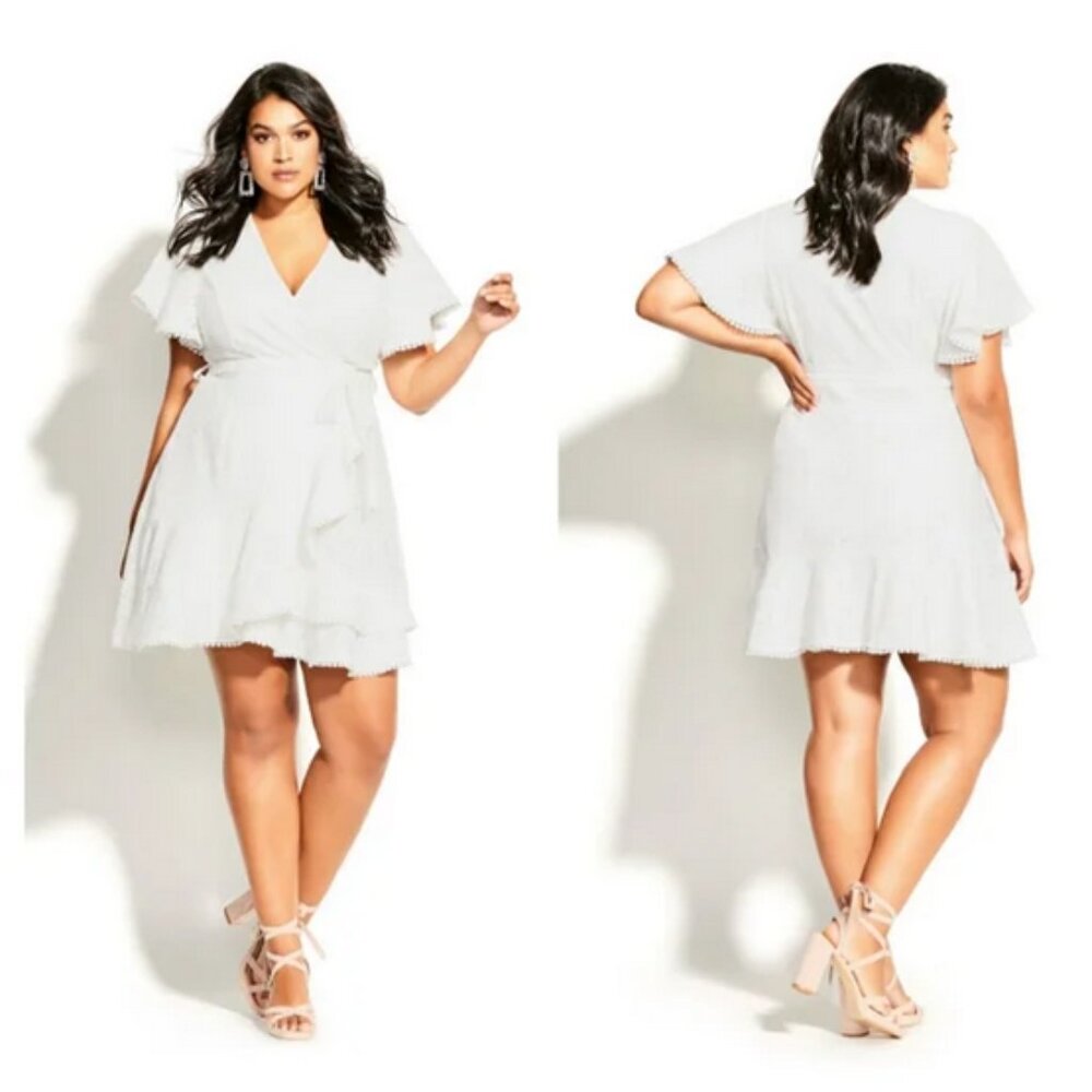 City Chic NEW Sweet Love Lace Dress Flutter Sleeve Boho Wedding Date Dess sz 22